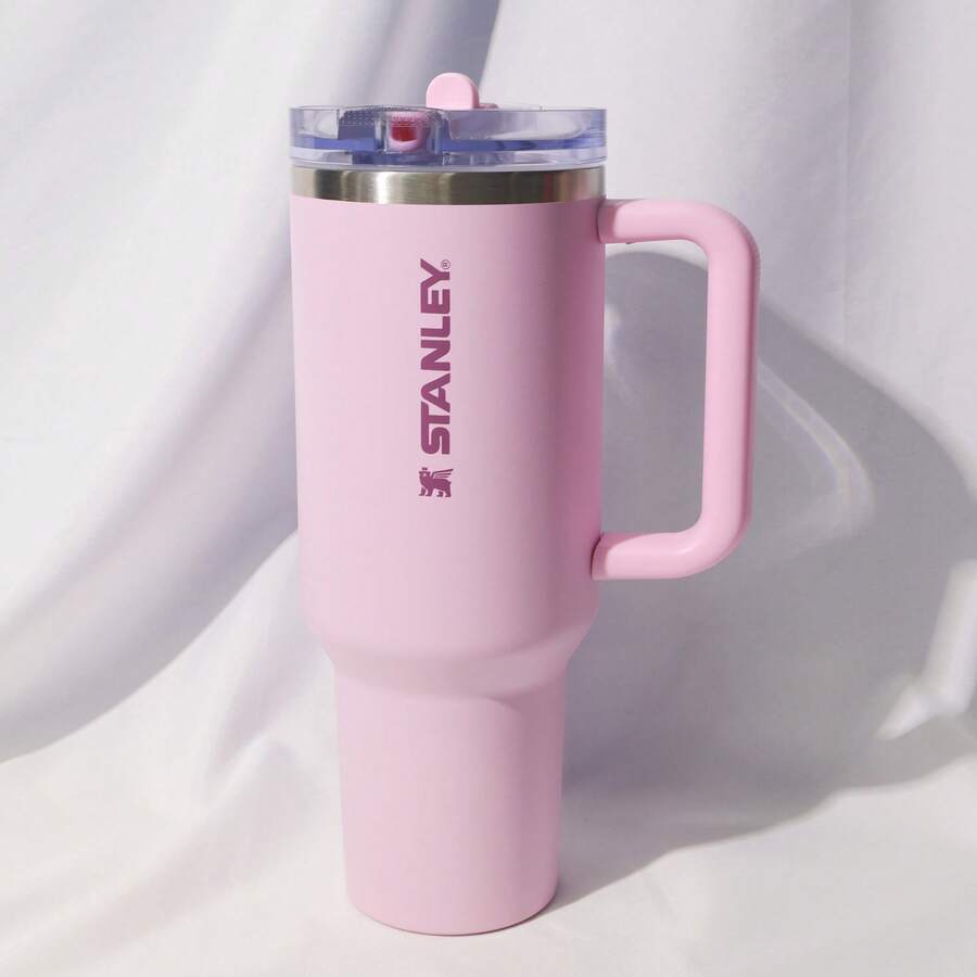 Stanley 40oz Pastel Pink Vacuum Insulated Cup, Leakproof Tumbler With Lid For Office & Outdoor - 淺粉色 - 查看 1