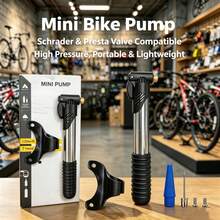 Pompa Sepeda Mini Portabel 120PSI - Kompatibel dengan Katup Schrader & Presta, Pompa Ban Sepeda Teleskopik dari Paduan Aluminium, Pompa Udara Tangan Tekanan Tinggi dengan Braket Pemasangan, Alat Darurat Ringan untuk Sepeda Gunung/Jalan Raya, Bola Olahraga & Barang Tiup. - Pompa 120PSI + Aksesoris untuk Mengisi Angin - View 2