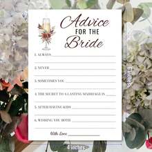 Bridal Shower Party Game Cards, Advice For The Bride For Wedding Engagement Bachelorette, Rose Champagne Glasses, Romantic Bohemian,Ready To Play, Instant Fun - Bridal Shower - View 2