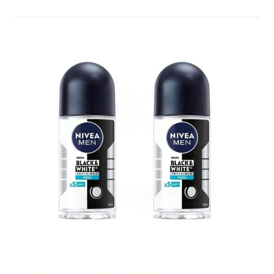 Nivea Men's Black & White Fresh Roll-On Deodorant - 1.69 Fl Oz - Pack Of 2 - Multi Scents - View 1