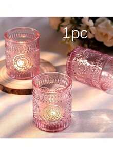 4pcs Vintage Green Glass Candle Holders - Exquisite Elegant Tea Light Candle Holders With Beautiful Patterns, Perfect For Wedding, Christmas Party And Table Decor. Hand Wash Only, PVC-Free, Create A Warm Atmosphere For The Dining Table And Enhance The Dining Experience | Vintage Glassware | Lighting, Candle Holder Decor - Multicolor - View 16