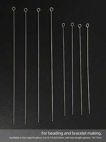 [4件/組]3路鉤針，針徑0.6 0.7 0.8 0.9mm，長度14cm/17cm可選，多規格適用於各種手工藝，輕巧便攜易收納，省空間，適合珠飾、珠寶DIY、縫紉與布料穿線 - 三通鉤針 - 查看 3