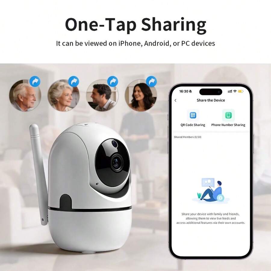 2 piezas Cámara de inteligente 1080P Full HD blanca, monitoreo, cámara de red, visión nocturna infrarroja, compatible con WiFi 2.4G, detección de seguimiento de movimiento, almacenamiento en tarjeta SD/nube (tarjeta no incluida), alimentada por USB, intercomunicador de audio bidireccional, visualización remota, detección de seguimiento de movimiento, monitoreo panorámico, cámara inteligente para interiores del hogar