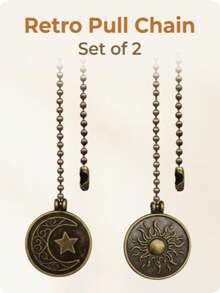 4/2pcs Sun + Moon Ceiling Fan Light Pull Chain Extension Decor 13-Inch Vintage Fan Pull Chain DIY Pull Chain Ceiling Fan Ornament Nautical Style Tower Fan Extension Pull Chain - Moon + Sun - View 8
