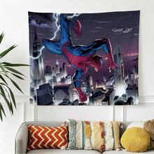2pcs Marvel Spider-Man Far From Home Tapestry Superhero Red And Black Suit Wall Hanging Movie Theme Living Room Background Anime Bedside Wall Decor Media Room Game Room Tapestry Geek Fan Aesthetic Room Decoration Party Photography Backdrop - A - Xem 4