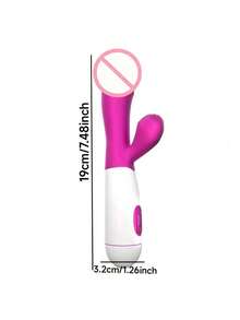 7.68 Inch Rabbit Clit Vibrator Vibrating Dildo G-Spot Massager Clitoral Stimulator 7 Vibration  Modes Nipples Stimulation Adult Sex Toy For Women Masturbation Couples - 均碼 - 查看 5