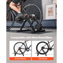Bike Trainer, 6 Level Resistance, 26-29 In & 700C Wheels, Foldable Magnetic Bicycle Stationary Stand For Indoor Exercise Riding With Quick Release Skewer & Front Wheel Riser Block For Road Bikes - Magnetic - View 4