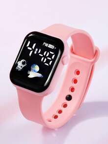 One Cute Silicone Digital Watch Paired With A 4-Piece Butterfly Accessory Set, Suitable For Daily Wear And Holiday Parties. - Pink - View 4