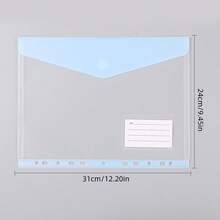 4pcs Hook And Loop File Bags, Transparent File Bags With Label Cards, Easy To Organize Documents And Files - Sets - View 2