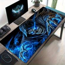 Death Skull Gaming Mouse Pad - Large Fantasy Theme Desk Mat With Blue Flames And Dark Hooded Character, Perfect For Office, Laptop Or Gaming Setup. Large Desk Mouse Pad (Multiple Sizes Available). - Mouse Pad - View 7