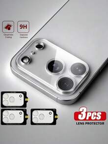 3pcs 9H Tempered Glass Camera Lens Screen Protector, Compatible With IPhone 17/Air/17 Pro/17 Pro Max/16 Pro Max/15 Pro Max/14 Pro Max/13/12/11 Pro Max | Compatible With Multiple Phone Models, High Hardness - Clear - View 20
