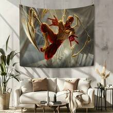 1pcs M Arvel Superhero Series S Pider-Man Theme Tapestry, Superhero Patter Wall Hanging Fabric Poster Cool Comic Art Background Blanket, Modern Home Fashion Decor, For Living Room Bedroom College Dorm Game Room Home Decor Fans Gift - Multicolor - View 7
