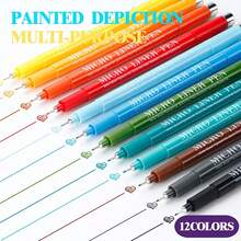 12 Colors Waterproof Fineliner Pen Set, Drawing Outlining Pen For Art, Manga, Sketching, Back To School Reward - Sets - View 5
