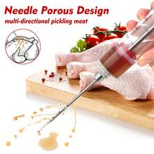 Meat Injector Kit For BBQ & Turkey - 2oz Stainless Steel Marinade Injector Syringe With 3 Meat Needles For Grilling, Smoking, Roasting & Brisket - Red - View 4