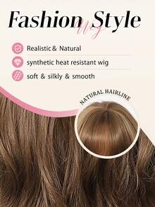 Topshe 24 Inch Brown Highlighted Long Wavy Synthetic Wig With Bangs, Glueless Heatproof Synthetic Wig For Women, Black Mixed With Red Long Wavy Style, Suitable For Daily, Party, Cosplay, Halloween, Gift - Chocolate Brown - View 8