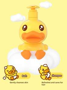 B.Duck Baby شامبو وغسول جسم لطيف للأطفال من B.Duck، 300 جرام/زجاجة، صيغة لطيفة، رغوة غنية، ينظف الشعر والبشرة، مناسب للرضع والأطفال الصغار للاستخدام اليومي - شامبو وغسول للجسم 300 غرام - مشاهدة 5