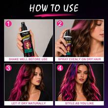 Ytruns Spray de Cor de Cabelo Temporário Metálico Mudança de Cor Instantânea Spray de Tinta de Cabelo Lavável Textura Metálica Brilhante Fórmula de Secagem Rápida Não Pegajosa Spray de Penteado de Cabelo Brilhante Cosplay Palco - Multicolorido - Visão 6