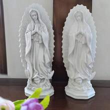 Our Lady Of Lourdes Resin Statue Virgin Mary Model Catholic Virgin Statue Mexican Virgin Statue Saint Home Prayer Decoration Craft Collection Gift Birthday Graduation - Multicolor - View 3