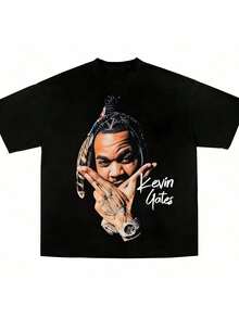 T-Shirt Grafica Retrò Da Uomo 2026 Heavyweight 180gsm - Tessuto Morbido E Traspirante Con Stampa Audace Ispirata A Kevin Gates, Vestibilità Comoda. - 後九洞 - 查看 1