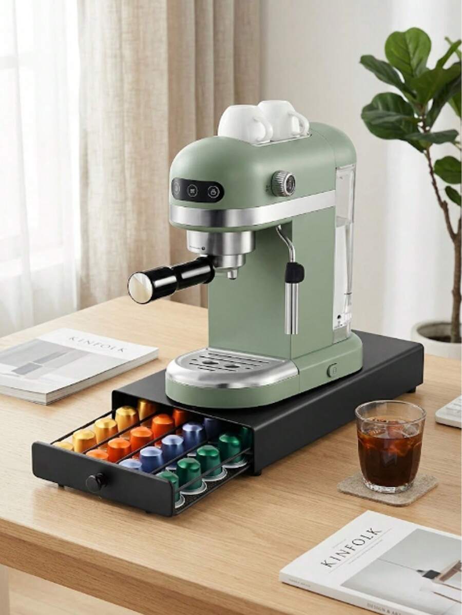 1pc Coffee Capsule Holder, Vertical Storage Rack To Organize Various Coffee Capsules, Space-Saving For Kitchen, Coffee Corner, Cafe, Office Pantry, Convenient Capsule Retrieval - View 1