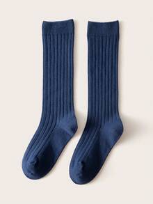 1 Pair Mid-To-Large Children's Casual Versatile Calf Socks - Navy Blue - View 4