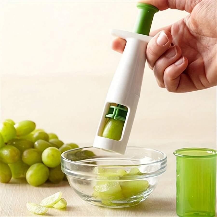 1pc /2pcs Mini Fruit Slicer, Grape Slicing Creative Kitchen Tool, Cake Decoration Fruit Cutter Grape Slicer - View 1