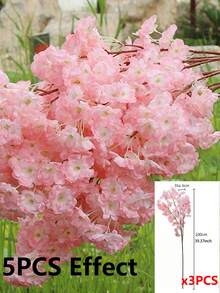 1/3件 100cm 人造絲綢櫻花枝，背景牆裝飾，室內庭院，婚禮派對裝飾，桌面中心裝飾，辦公室，露台裝飾，母親節禮物，房間裝飾，臥室，仙女花園，院子與花園，門廊裝飾 - 彩色 - 查看 20