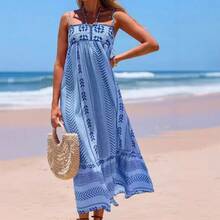 Women's Printed Patchwork Knitted Dress, Skirt, Suspender Dress - Printed Version - View 5