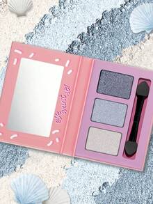 Misslyn 1件裝 EYE Want It 3色眼影盤，附鏡子與刷具，啞光珠光亮片高顯色，質地柔軟易暈染，Y2K派對海灘旅行妝容，新年禮物，情人節禮物 - 70 CLOUDY SKY - 查看 6
