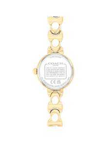 Coach IRIS Elegant C-Link Chain Bracelet Watch Round Face Quartz Watch For Women Minimalist Dressy Wristwatch - Gold - View 5