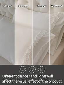 1 pieza Funda de almohada de encaje de corazón de unicolor negro & blanco 100% poliéster (sin relleno de almohada), adecuada para decoración de dormitorio, boda, romántica, estilo bohemio - Blanco - Ver 5
