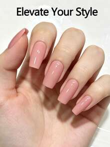120Pcs Medium Long Square Press On Nails, 5 Strips Set - Sweet Style Simple French White False Nails, Multiple Colors & Designs To Choose - Multicolor - View 6
