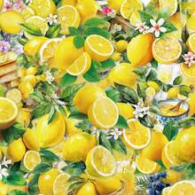 56 PIEZAS Tela con patrón de acuarela de cuenco de cerámica con mermelada de limón, tela decorativa con estampado de limón amarillo para proyectos de costura DIY, acolchado y proyectos textiles del hogar, tela de artesanía con temática de cocina para artesanos adultos, ideal para decoración de cocina y manualidades hechas a mano, útiles escolares - A - Ver 5
