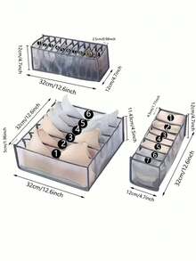 3pcs Underwear And Socks Storage Box, Foldable Drawer Design, 2/1pc, 3-In-1 Storage Box, Durable Nylon Material, Suitable For Underwear And Socks Storage, Travel, Home, Storage, Clothing Storage And Dorm Organization Essential - Multicolor - View 5