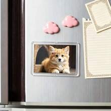 5/10/20pcs Acrylic Magnetic Photo Frame, Clear Double Sided Mini Wallet Size Fridge Magnet Frame, Transparent Photo Display Holder For Home Decor & DIY, Durable Classic Style, Ideal For Gifts - Multicolor - View 4