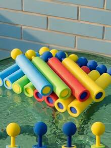 Coole Wasserpistole mit schwimmendem Schaumstoff, hell, tragbar, multifunktionaler Wassersprüher für Erwachsene, robust, große Kapazität, Pumpen-Typ Wasserblaster für Strand, Outdoor-Aktivitäten, Partyspiele, Gartenpartys, Outdoor-Spiel-Essentials - Schaumwasserpistole mit geradem Rohr - Übersicht 7