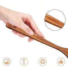 AIUHI 2件組木製廚房用具套裝,烹飪用木匙、木製鏟子 - 棕色 - 查看 6