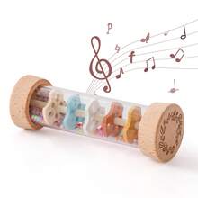 Juguete sonajero calmante para bebés de plástico ABS, simulador de sonido de lluvia multicolor, juguete de estimulación sensorial y entrenamiento de enfoque para bebés, regalo para fiestas de Navidad, Halloween y cumpleaños - Multicolor - Ver 2