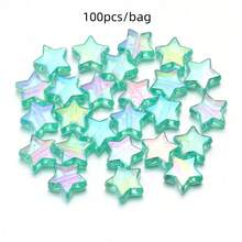 100pcs AB Plated Acrylic Pentagram Straight Hole Beads, Colorful Cute Loose Beads For DIY Bracelet, Necklace, Jewelry Making Accessories - Five-pointed Star Bead - View 15
