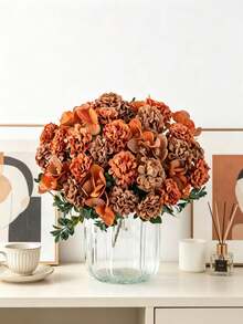 1 pieza Flor de bola de fénix artificial, adecuada para decoración del hogar, exterior, jardín, decoración del patio, regalo DIY, regalo del Día de San Valentín, hotel, fiesta, boda, decoración de mesa - naranja - Ver 2