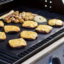 10pcs Large Baking Mat Set, Outdoor Barbecue Mats Suitable For Home, Restaurant, Camping, Electric Ovens, Gas Ovens, Toasters, Grills, Kitchen Tools, Black, High-Temperature Resistant, Reusable, Easy To Clean - 10Pcs - View 6