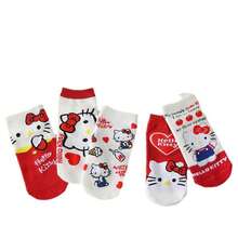5雙 Miniso Sanrio Hello Kitty 純棉隱形腿套組，柔軟透氣針織布料，可愛紅白色卡通風格，輕量休閒低筒腿套，舒適日常足部配件 - 36-41 - 查看 7