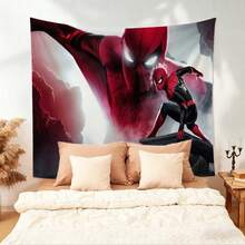 1pcs M Arvel Superhero Series S Pider-Man Theme Tapestry, Superhero Patter Wall Hanging Fabric Poster Cool Comic Art Background Blanket, Modern Home Fashion Decor, For Living Room Bedroom College Dorm Game Room Home Decor Fans Gift - 彩色 - 查看 3