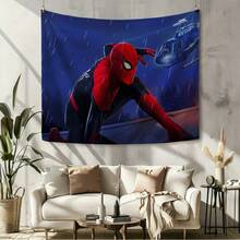 1pcs M Arvel Superhero Series S Pider-Man Theme Tapestry, Superhero Patter Wall Hanging Fabric Poster Cool Comic Art Background Blanket, Modern Home Fashion Decor, For Living Room Bedroom College Dorm Game Room Home Decor Fans Gift - Nhiều màu - Xem 7