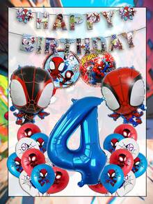 24pcs MARVEL Spider-Man Latex Balloons Birthday Party Decoration Set,Superhero Theme Cartoon CuteShape Inflatable Yard Decorations, Marvel Fan Display Ornaments, Suitable For Birthday Parties, Family Gatherings And Festival Decoration Supplies - View 13