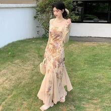 Women Long Dresses - Khaki - View 4