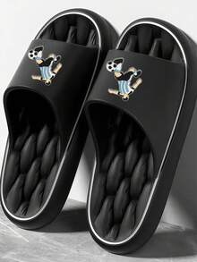Sandal Unisex Musim Semi/Panas yang Modis dan Serbaguna, Nyaman untuk Dipakai dalam Waktu Lama Tanpa Membuat Kaki Lelah, Sol yang Senyap dan Tahan Lama, Sangat Cocok untuk di Rumah/Hotel/Kantor - Hitam - View 2
