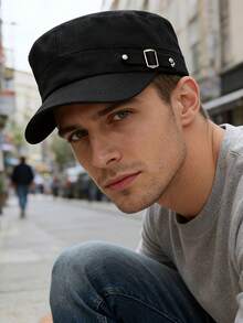 1pc Baseball Cap, Solid Color Flat Top Baseball Cap, Fashion Outdoor Sports Hat, Daily Couple Decorative Hat, Suitable For Everyday Matching - A - View 6