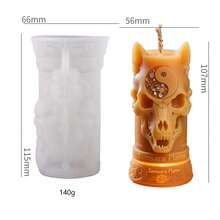 Vela de Aromaterapia con Relieve de Calavera de Animal Diablo, Decoración de Estilo Gótico Oscuro para Halloween - Esqueleto de demonio animal - Ver 5