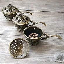 Lư hương hình hoa mai cầm tay di động mới, giá đỡ hương bằng kim loại, thích hợp để trang trí spa, nhà cửa, yoga, thiền định, làm quà tặng, văn phòng, cắm trại, sân vườn, hiên nhà, bữa tối lãng mạn dưới ánh nến. - Nhiều màu - Xem 7